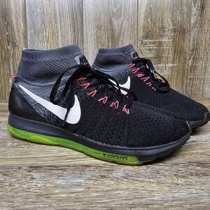 Nike Zoom All Out Flyknit Womens 10 Running Shoes Trainers‎ Black Grey